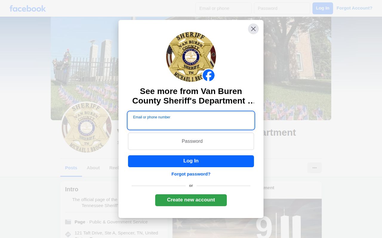 Van Buren County official social arrest announcement source